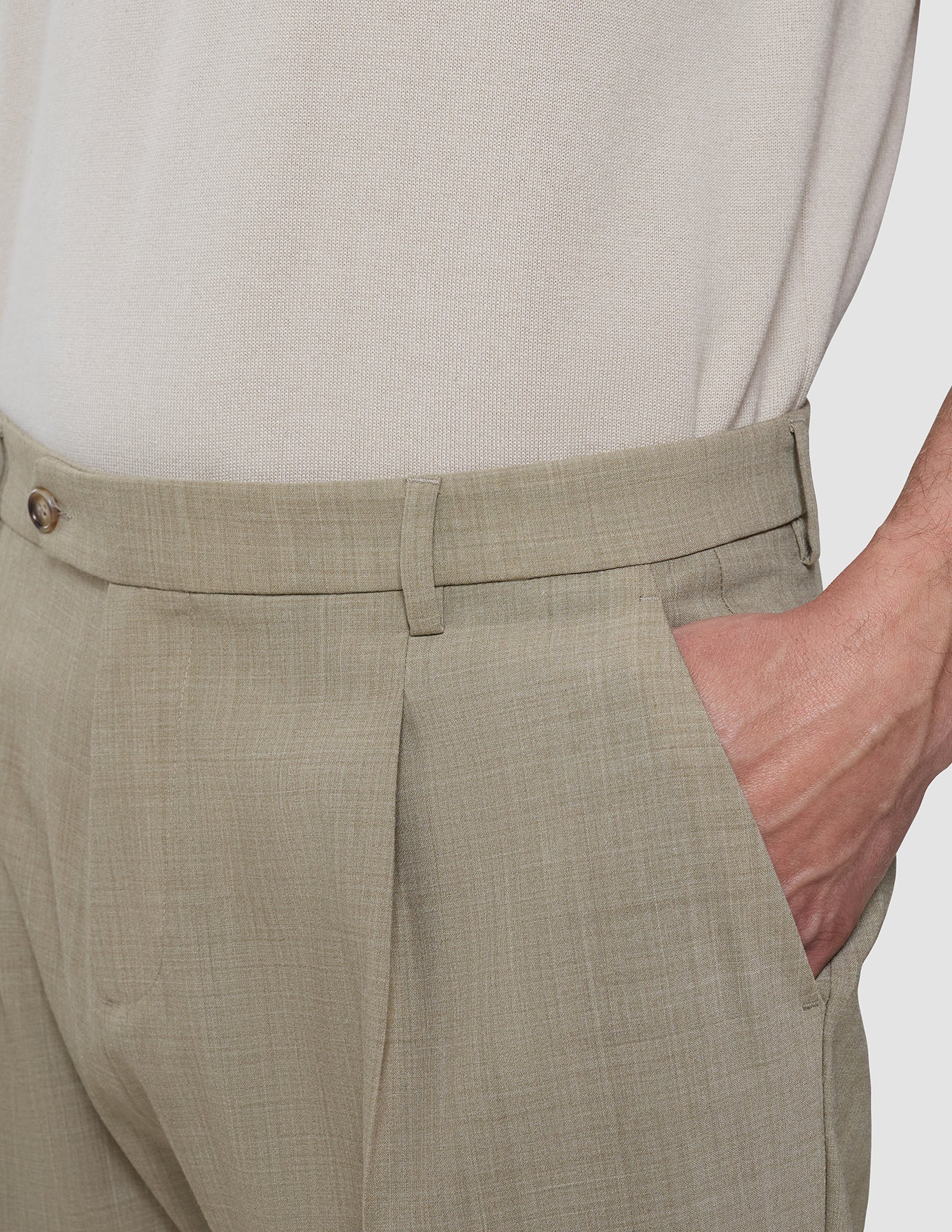 Tech Wool Suit Pants Relaxed Fit Sand